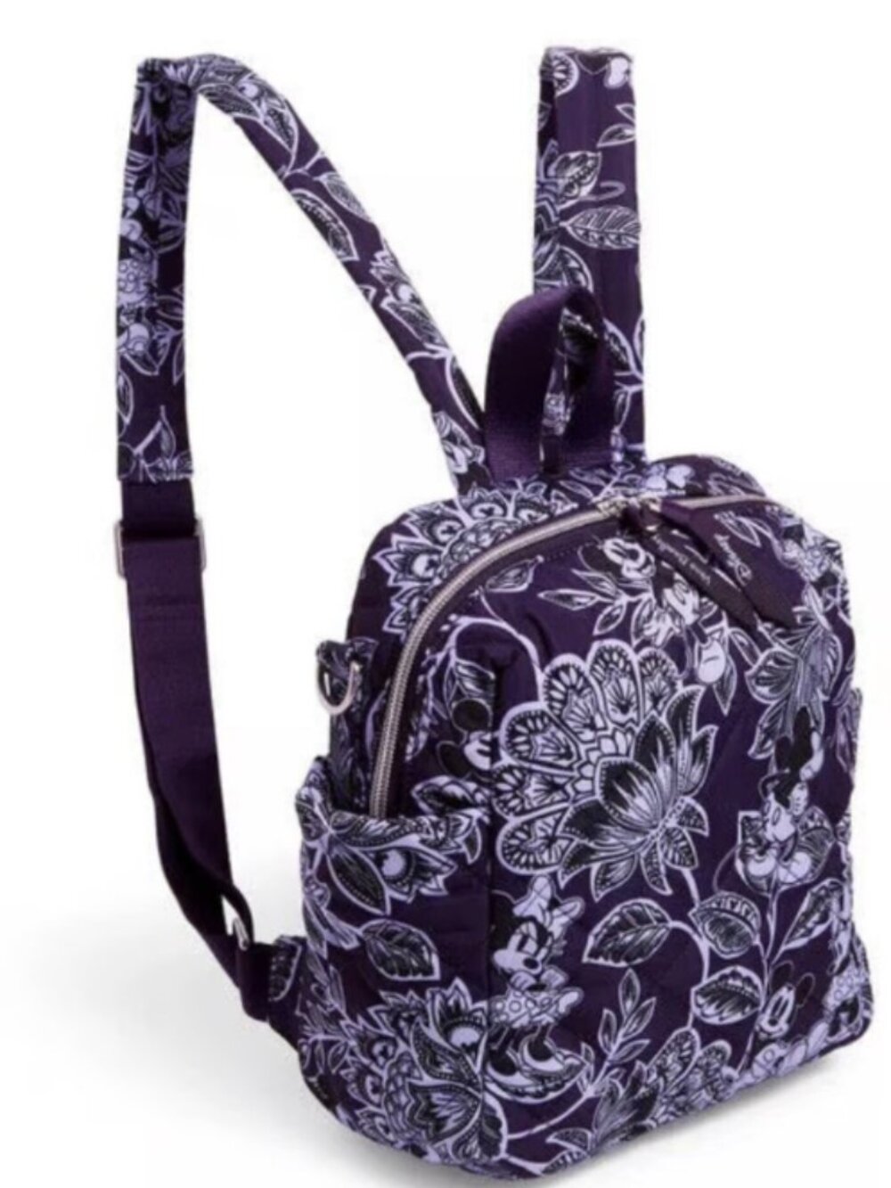Vera Bradley x Disney Convertible Small Backpack Mickey & Minnie's Flirty Floral